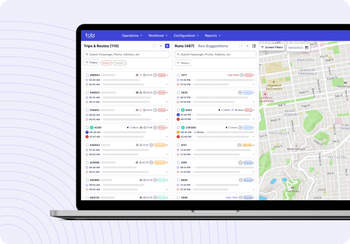 Tobi NEMT dashboard